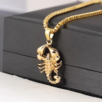 hip hop jewelry scorpio long chain gold color scorpion pendant necklace for men women punk rock jewelry gift collar necklace