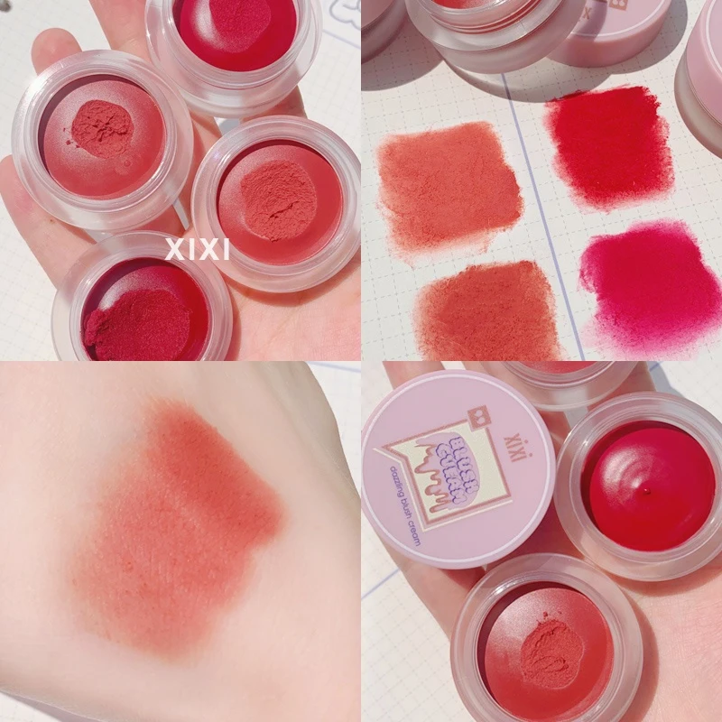 

4colors/set Canned Lip Gloss Blush Mousse Texture Velvet Matte Lipstick Long Lasting Blush Lips Dual Purpose Makeup TSLM1