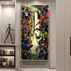 Картина на холсте из комиксов Marvel мстители, супергерой, Человек-паук, плакаты и принты, настенное искусство, декор для гостиной, детской комнаты