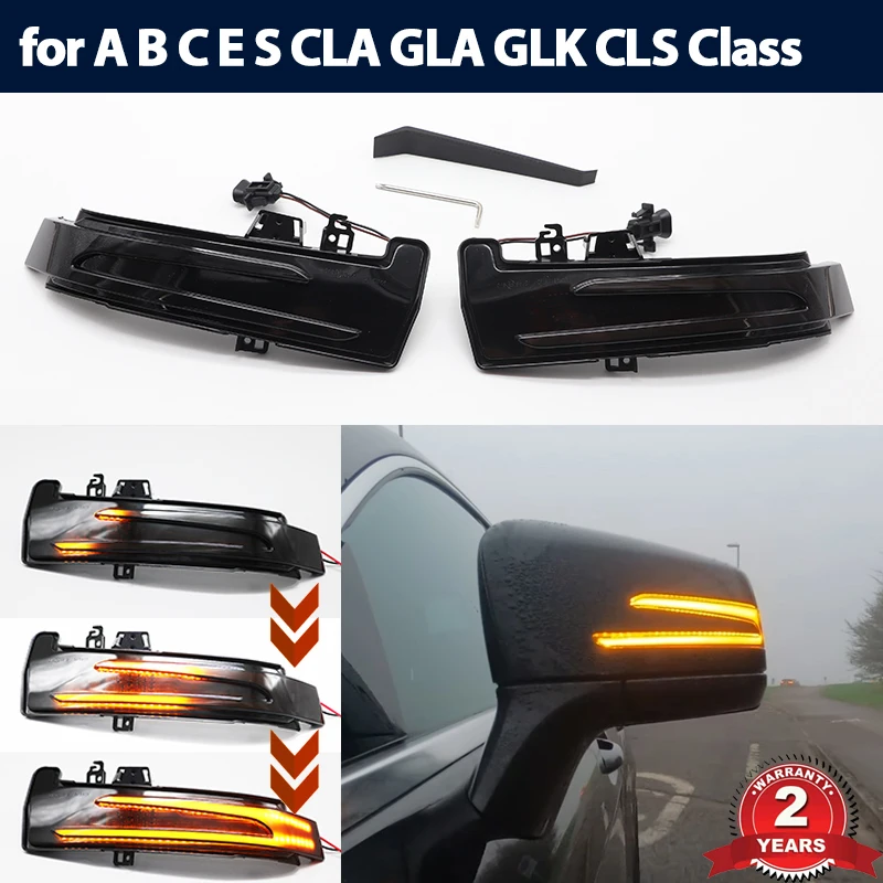 

Автомобильное зеркало заднего вида, светодиодный динамический поворотник, световой индикатор, поворотник для Mercedes-Benz A B S C E GLA GLK W176 W246 W204