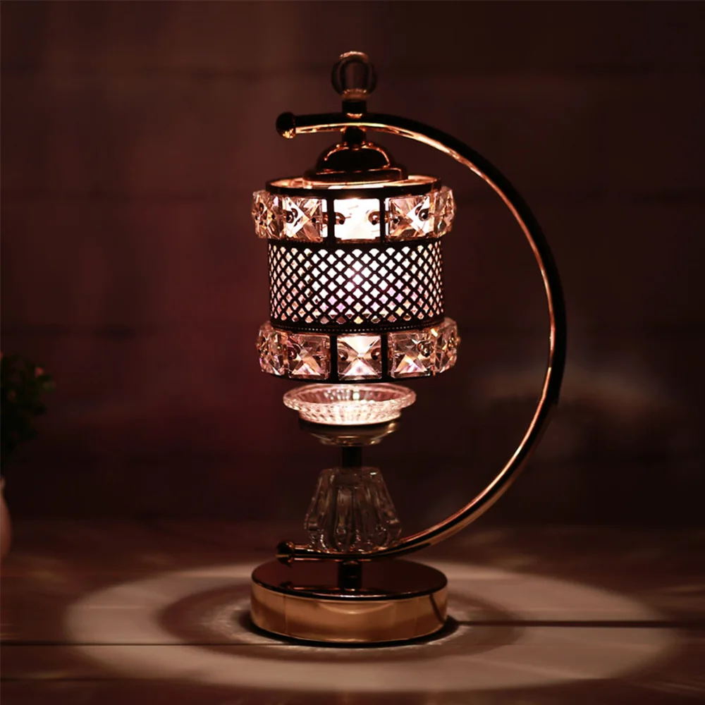 Indoor SPA Bedroom Electric Retro Chinese Style Table Lamp With Aroma Diffuser Essential Oil Aromatherapy  Furnace Light Furnace