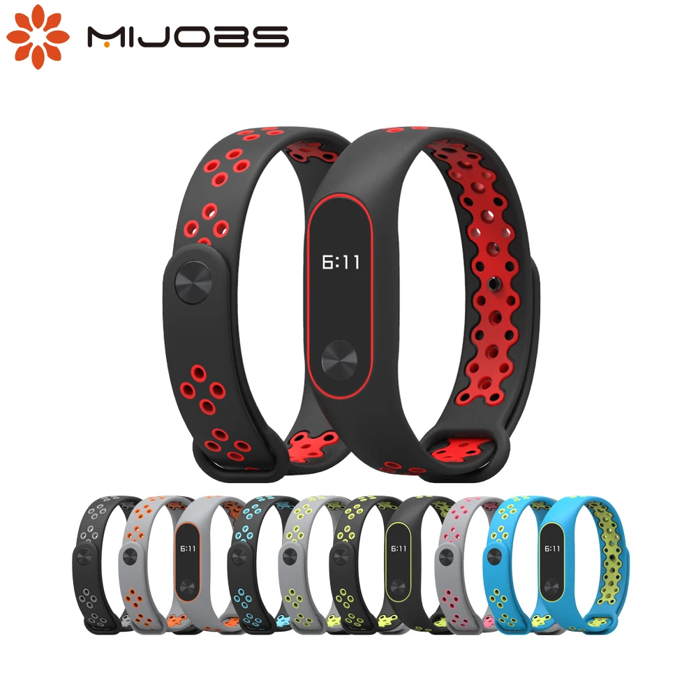 Ремешок для смарт часов Xiaomi Mi Band 2 силиконовый спортивный браслет двухцветный|for