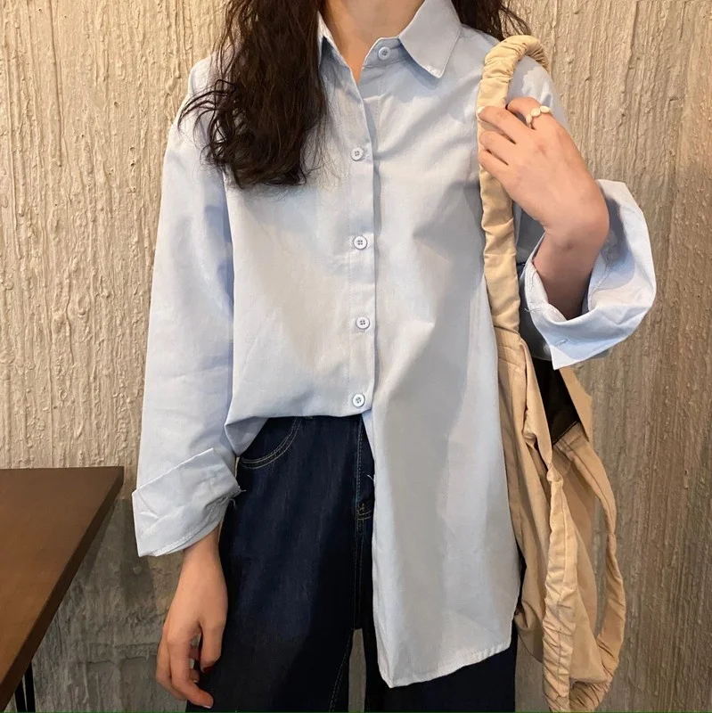 

French chic design sense of women's shirt early autumn 2021 new loose and gentle long sleeved shirt