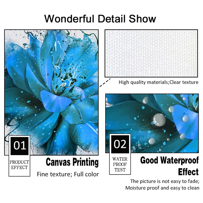 

Nordic Flowers Oil Painting Printed on Canvas Abstract Poster Bedroom Canvas Painting Wall Pictures for Living Room Decor