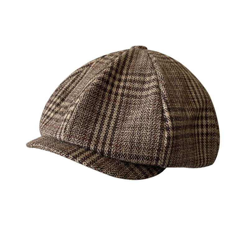 

Men's Cap New Plaid Newsboy Hat Beret Men Women Painter Hat Lattice Gatsby Octagonal Vintage Ivy Gentlemen Hats BLM362