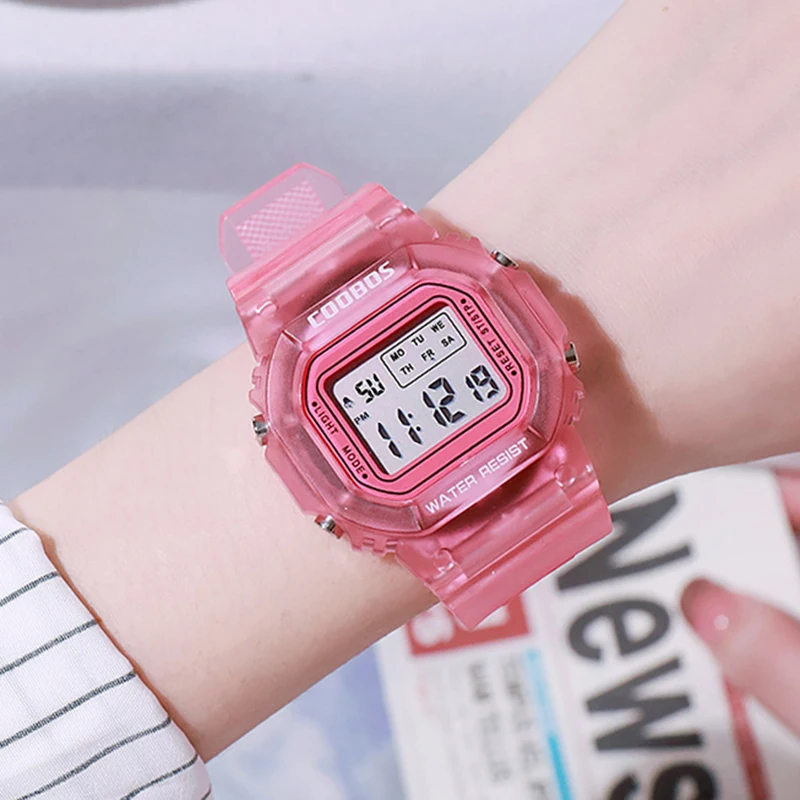 Часы наручные женские с календарём повседневные светящиеся цифровые в