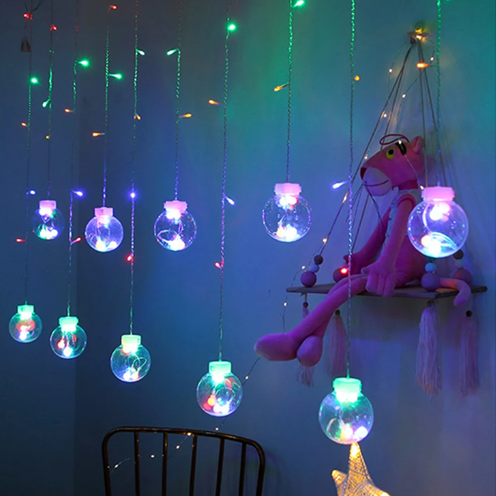 

Fairy Garland LED Ball String Lights For Wedding Christmas Birthday Party Festival Decor LED Lights Decoration Curtain Lights