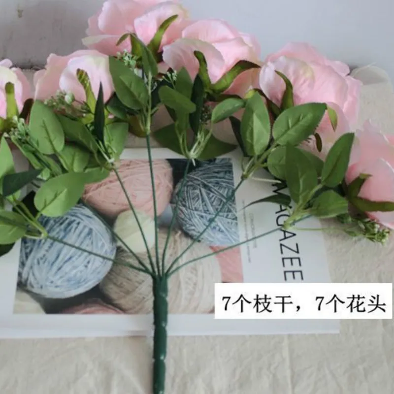 Свадебная искусственная Роза большая крутящаяся роза с 7 головками свадебное