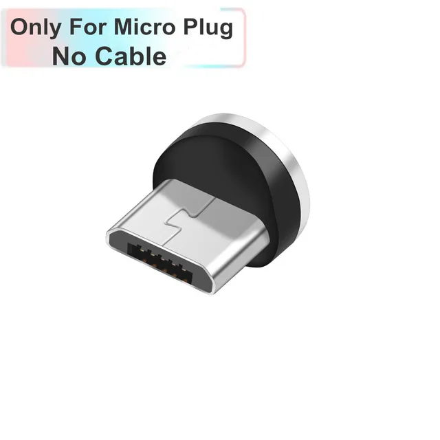 Only Plug for Micro Vanniso 1 м 2 м Магнитный USB кабель для iPhone X samsung xiaomi магнитное зарядное устройство Micro usb type C мобильный телефон Быстрая зарядка USB шнур - Цвет: Only Plug for Micro