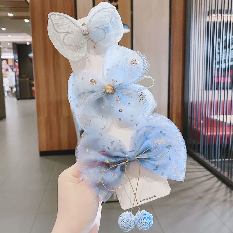

3Pcs/Set Children Cute Colors Lace Cartoon Bow Flower Ornament Hair Clips Girls Lovely Hairpins Kids Sweet Hair Accessories