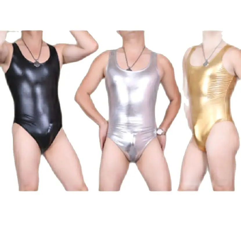 Мужская майка для бодибилдинга размера плюс блестящая Облегающая цельная