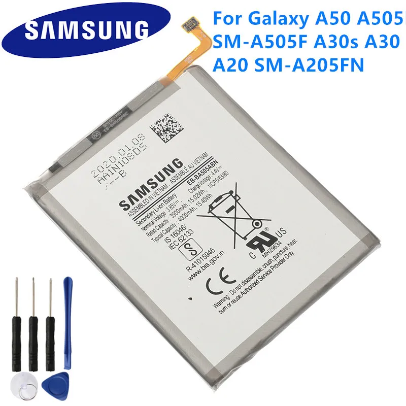 Оригинальный аккумулятор AMSUNG EB-BA505ABN EB-BA505ABU для Galaxy A50 A505F SM-A505F A505FN/DS A505GN/DS A505W A30s A30