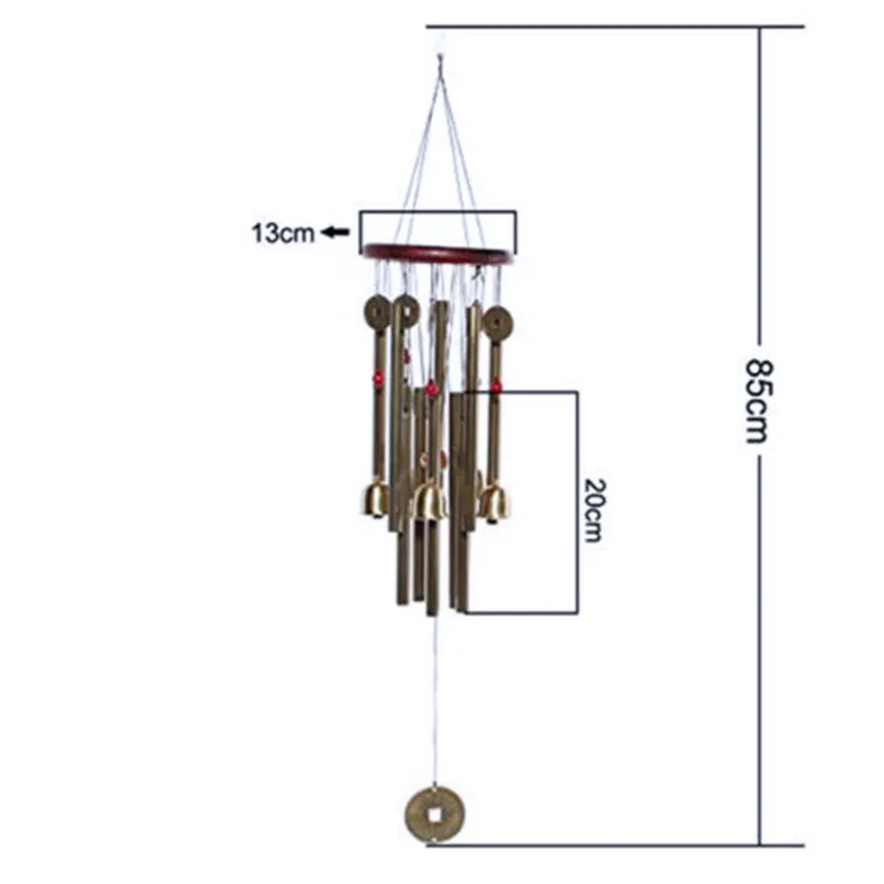 Outdoor Wind Chimes Decor Garden Bells Home Copper Tubes Large Symbol Good Luck | Дом и сад