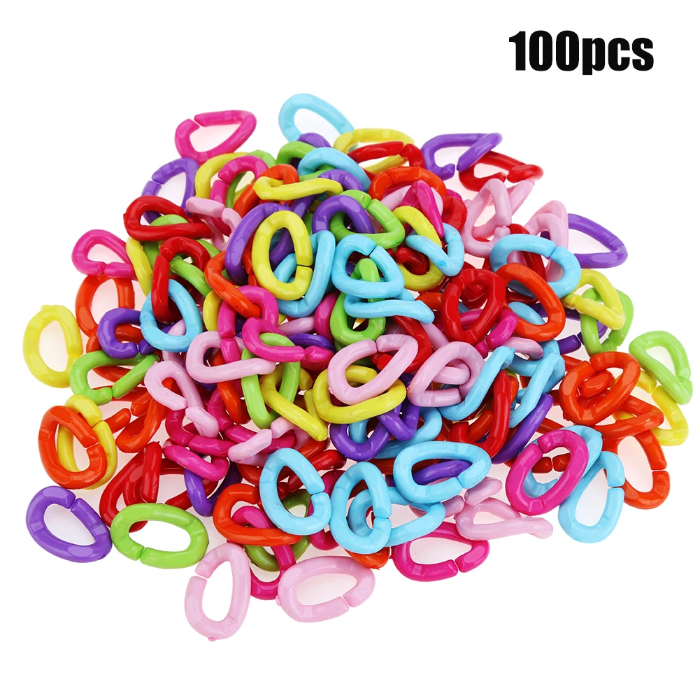 

100 шт. разноцветный попугай C-образный зажим игрушка птица Пластиковый C-образный крючок африканский серый Conure гнездо для попугая птицы звен...