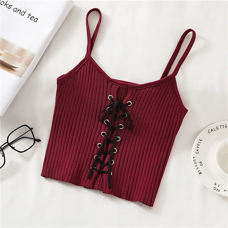 Кольца дневник повязки Майки Женское Повседневное платье на лямках Топы вязаные