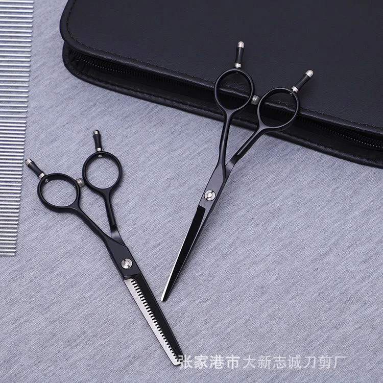 

haircut suit 440 steel 6 inch black hair scissors set cutting barber salon haircut thinning shears hairdressing scissors