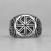 retro viking mythology symbol stainless steel mens rings punk unique for male boyfriend biker jewelry creativity gift wholesale
