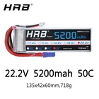 Батарея HRB Lipo 6S 22,2 в 5200 мАч XT90 T Deans XT60 EC5 TRX Plug 50C для радиоуправляемых FPV Heli самолетов Багги автомобилей грузовиков лодок запчасти