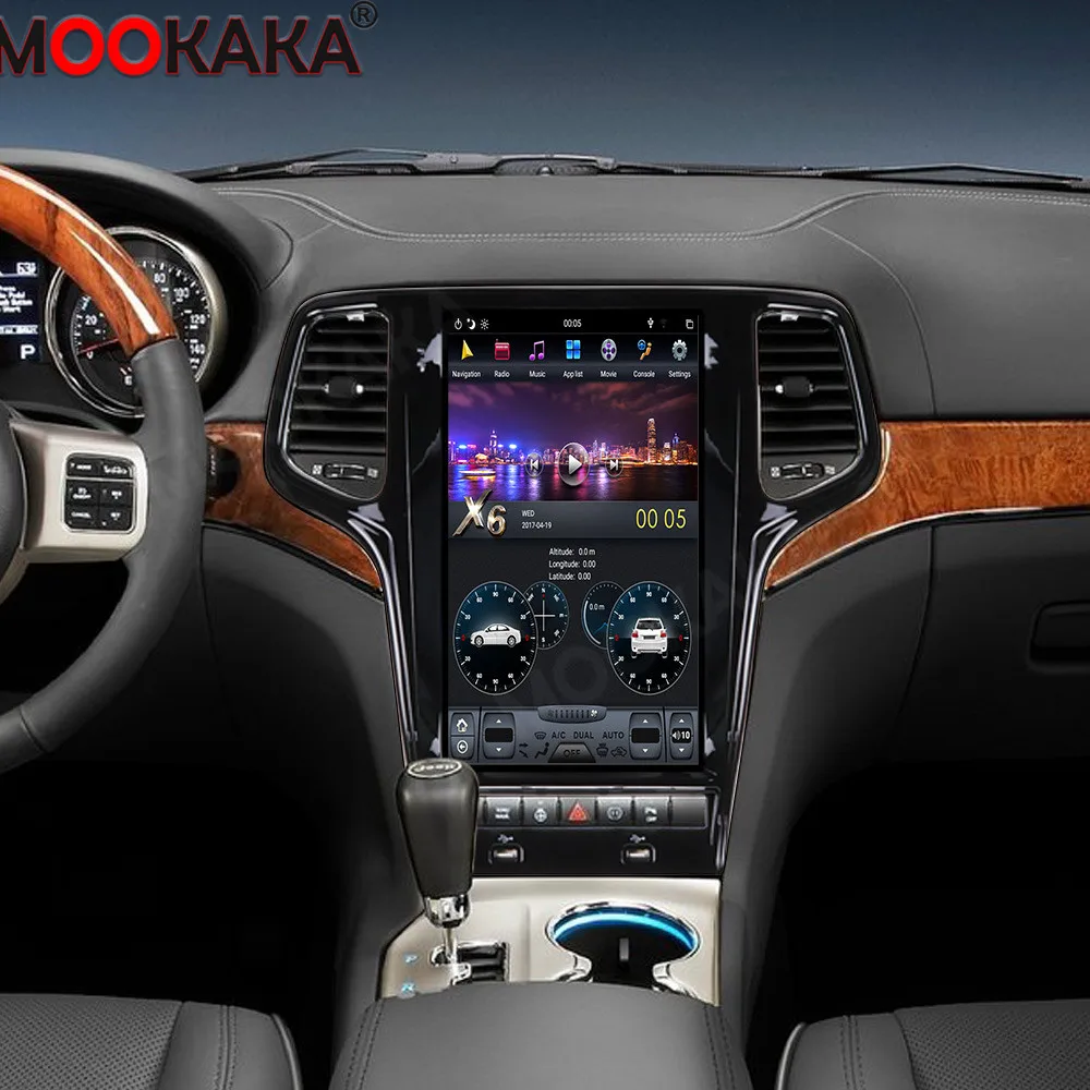 Автомобильный DVD-плеер в стиле Tesla на Android 9 0 с GPS-навигацией для Jeep Grand Cherokee 2010-2019