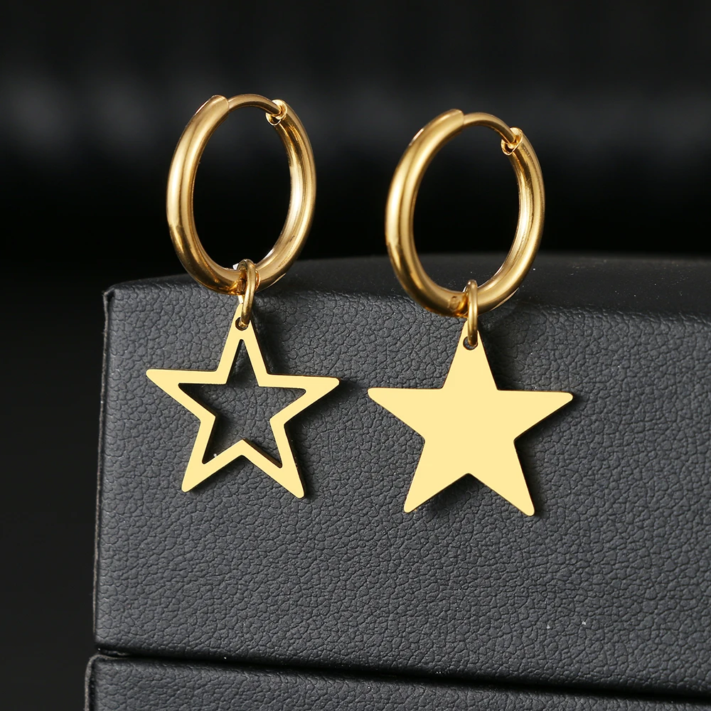 Классические серьги из нержавеющей стали эстетичные Подвески в виде звезд