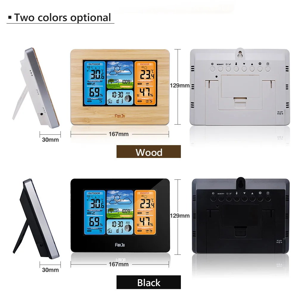 Мультифункциональная Цифровая метеостанция FJ3373 домашний и уличный будильник с