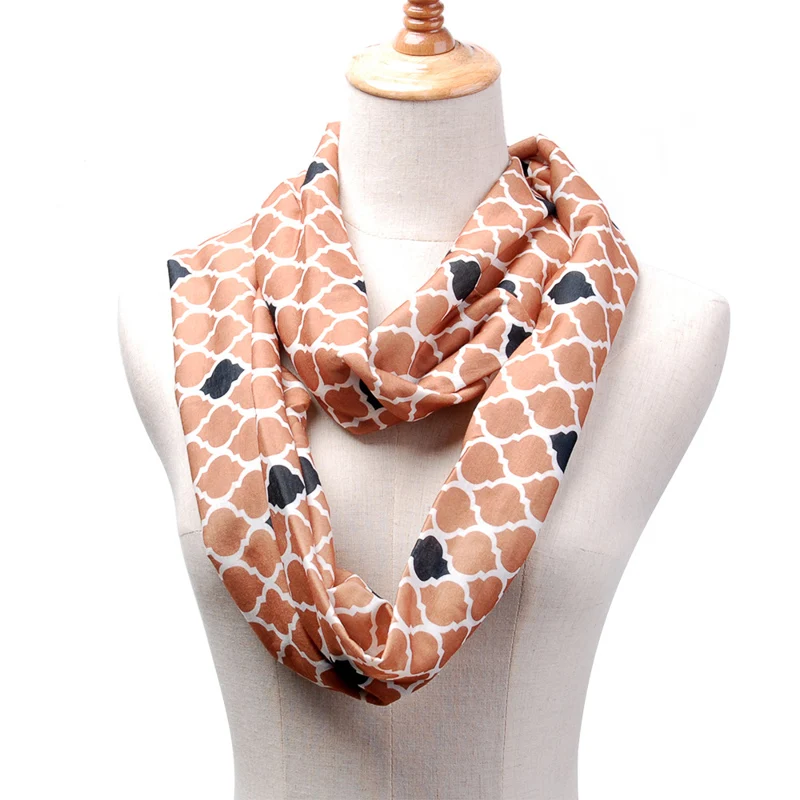 

Retaill Blanks Soft Material Polyester Cotton 2 Colors Fashion Mixing Quaterfoil Scarf DOM113167 for Autumn and winter