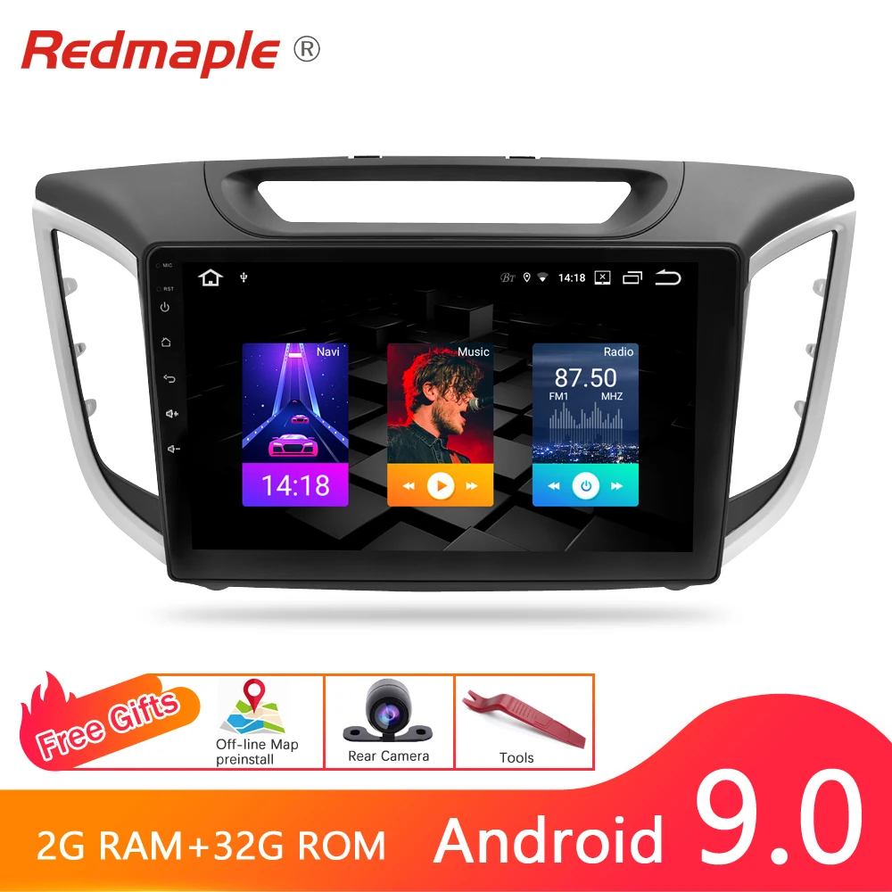 Автомагнитола IPS с Android 9 0 DVD радио GPS плеером мультимедиа для Hyundai Creta ix25 2014 2019 Wi Fi