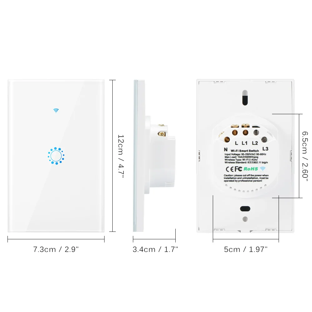 ASEER Tuya/Ewelink 1-2-3-4Gang 3 way Smart control сенсорный wifi переключатель умный светильник
