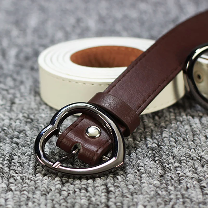 Ремень женский кожаный с металлической пряжкой белый Чёрный кофейный пояс в