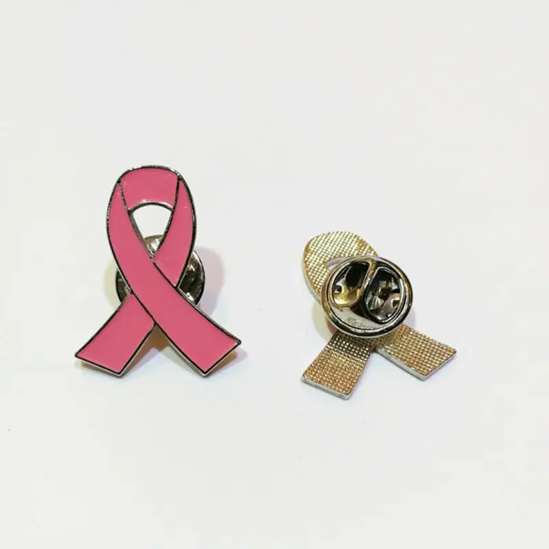 10Pcs/Set Womens Jewelry Enamel Pink Ribbon Brooch Pins Surviving Breast Cancer Awareness Hope Lapel Buttons Badges - купить по