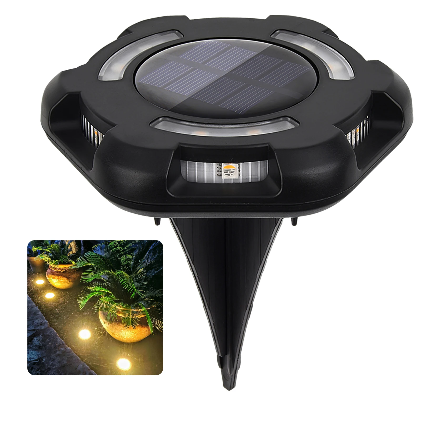 

RGB LED Lights Solar Ground Plug Solar Light Garden Yard Solar Charging Lawn Light Bulb Garden Solar Light LED Solar Lawn Light