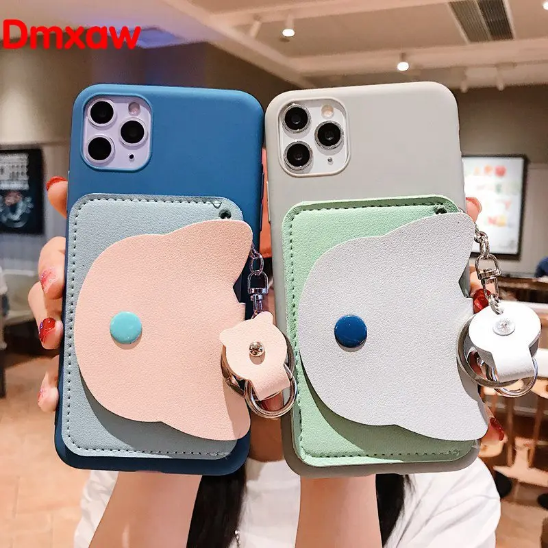 Милый чехол кошелек с кошельком для iPhone 12 mini 11 Pro Max XR X XS 8 7 6 6S Plus SE 2020 5 5S мягкий