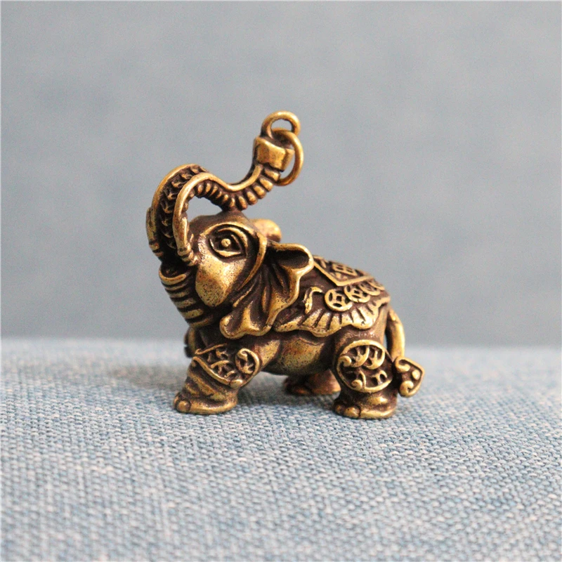 Медная Статуя знаменательного слона маленькие украшения ретро латунный Декор