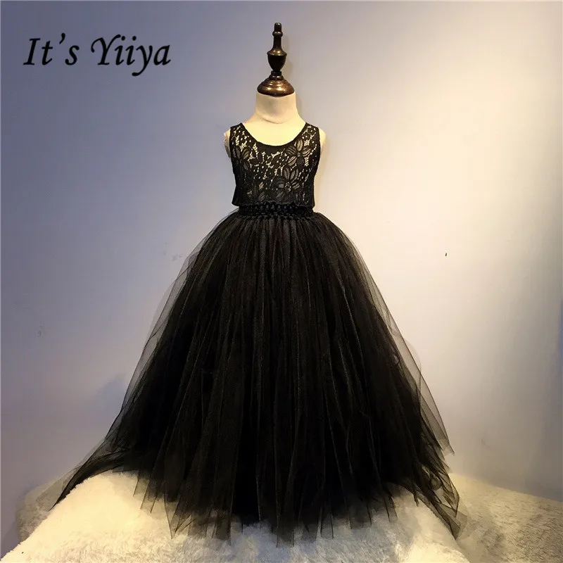 Платья с цветочным узором для девочек Элегантная кружевная вышивка Пышные