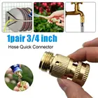 Быстроразъемный садовый шланг, 34 дюйма, для полива дома и Мойки автомобиля, Соединительный конец шланга для воды, латунный женский и мужской разъем