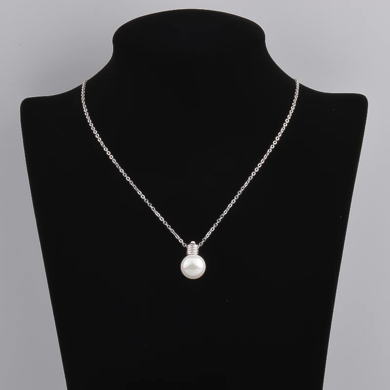 Большие круглые жемчужные ожерелья в виде ракушки из стерлингового серебра 925