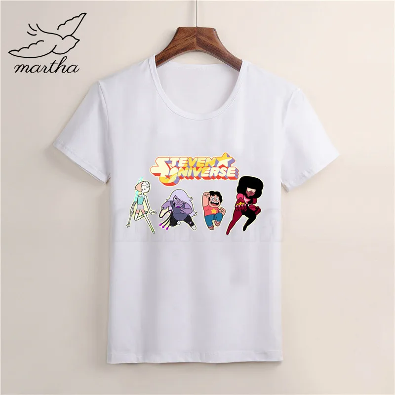 Стивен Вселенная детская Милая Белая футболка одежда с короткими рукавами