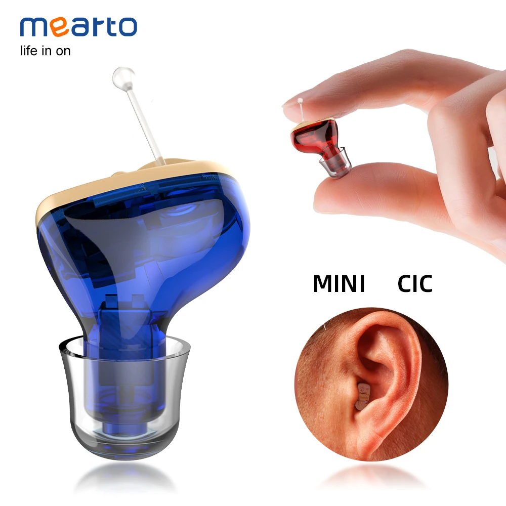 

Лучший слуховой аппарат Mearto, миниатюрный Невидимый усилитель звука ушей CIC, усилитель слуха, беспроводной портативный усилитель для взросл...