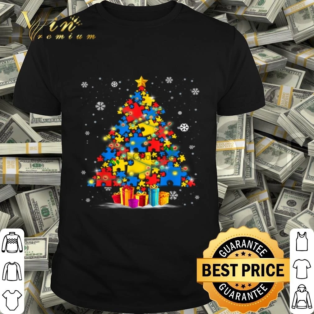 Рубашка для информирования об аутизме Рождество в снегу |