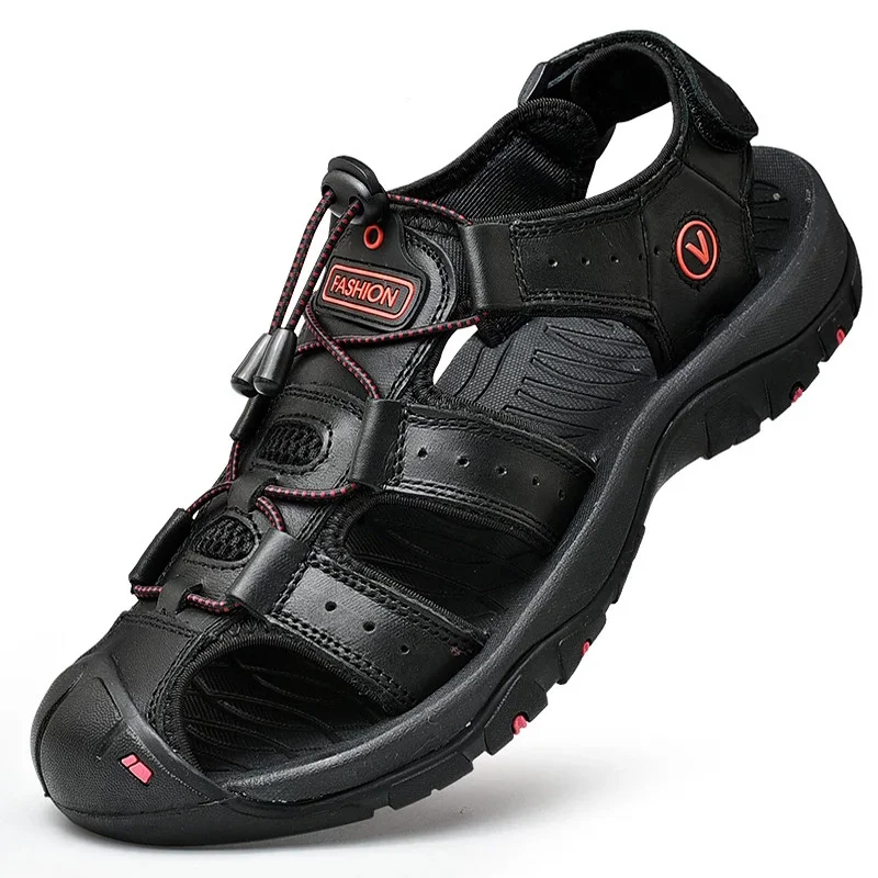 

Classic Men's Sandals Summer Genuine Leather Sandals Breathable Men's Brand Shoes Luxury Sandals Soft Outdoor Men Roman Sandals
