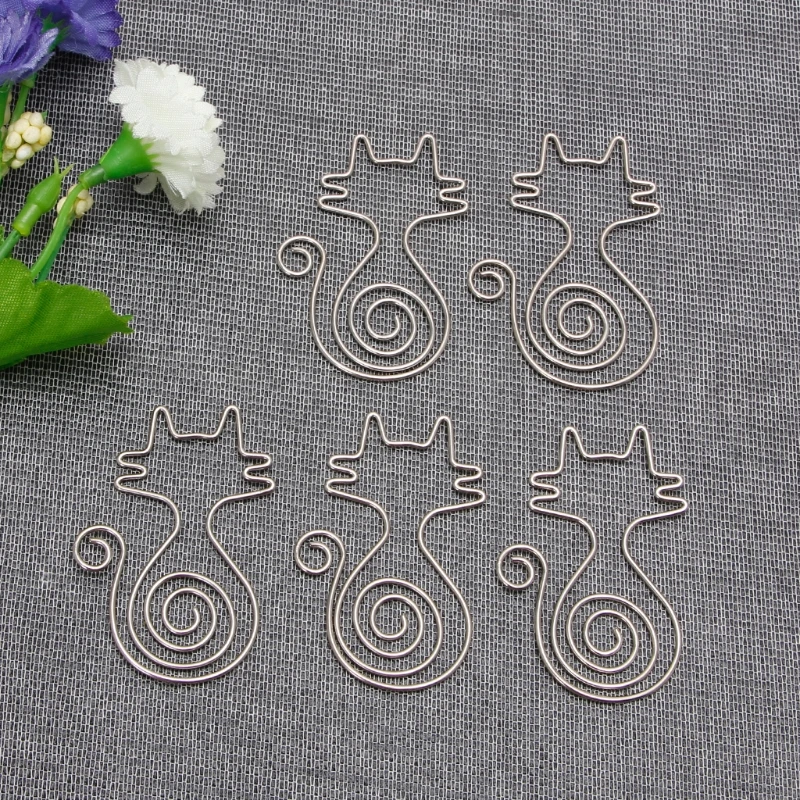 

Cute Cat Metal Paper Clips Pin Book Bookmark Memo Clip Office School Stationery XXUC