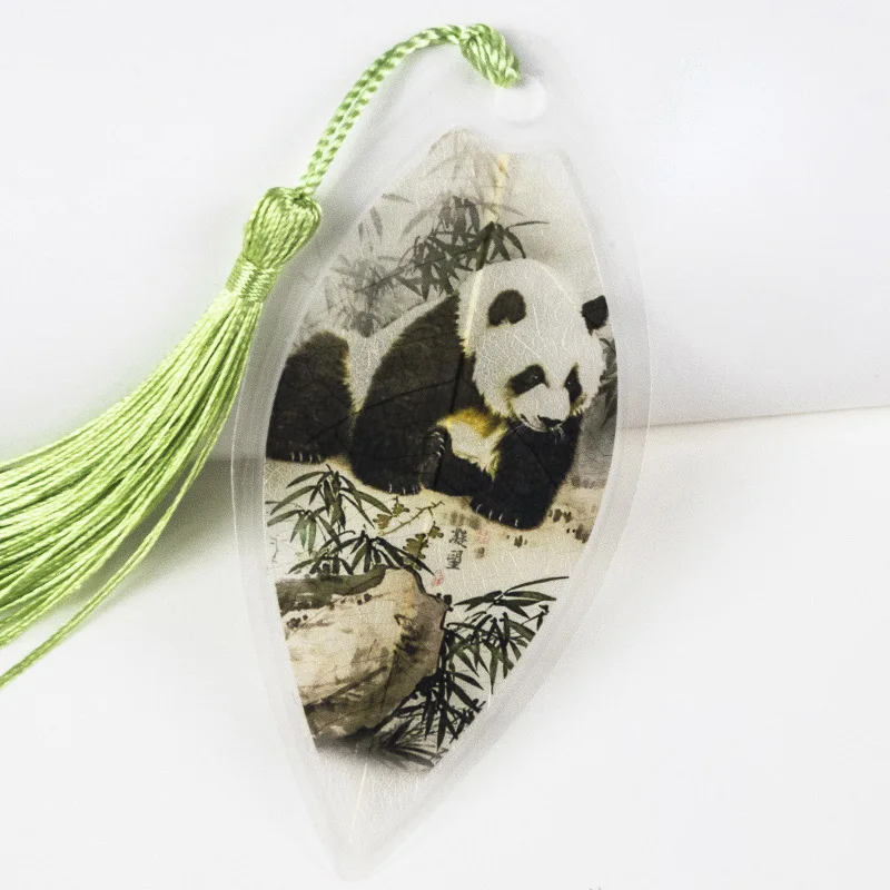 1 шт. кавайная Закладка панда в винтажном китайском стиле с кисточками листья