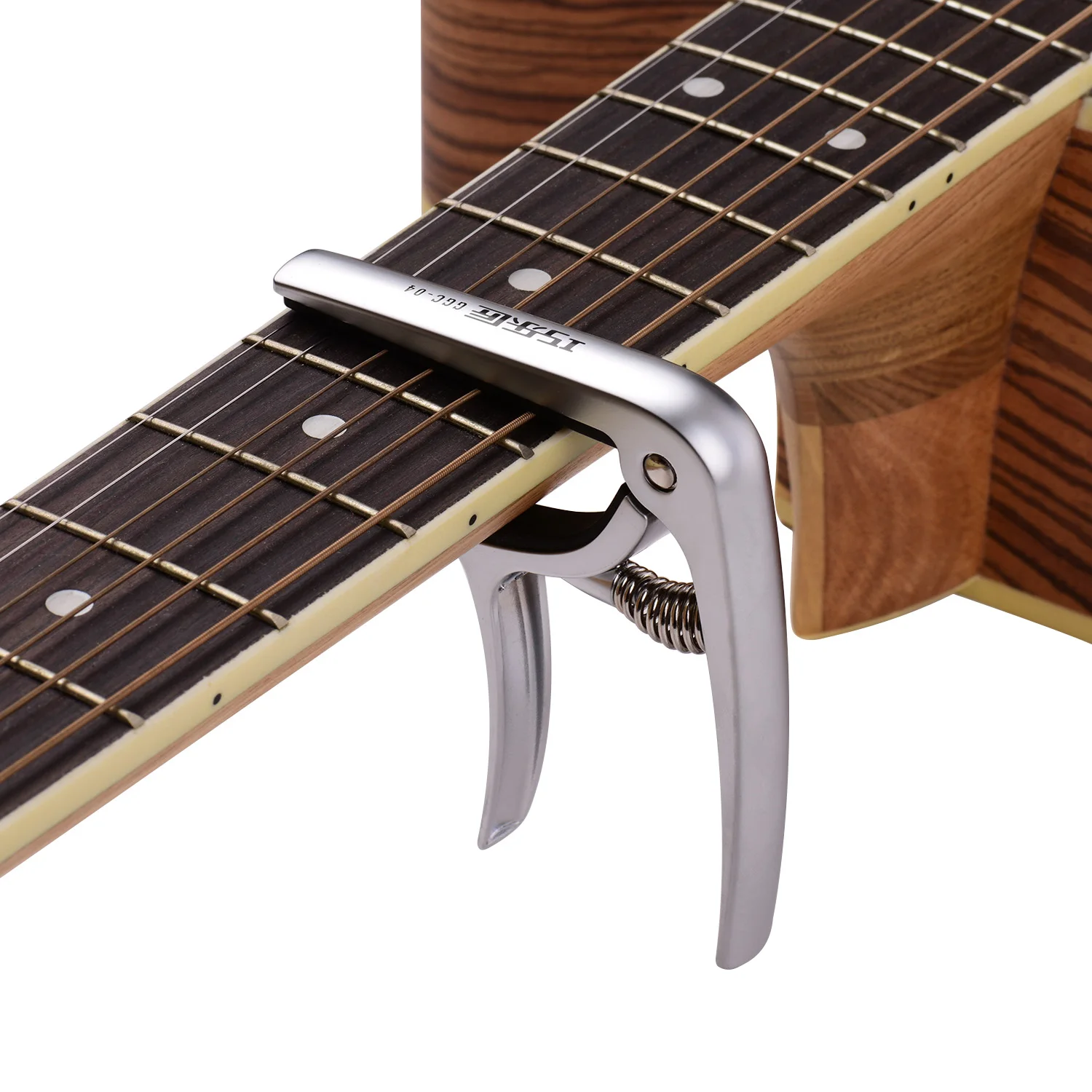 

Portable Guitar Capo Zinc Alloy Guitar Capo Tone-Variation Clip Ergonomic Design for Classical Guitars Silver Color