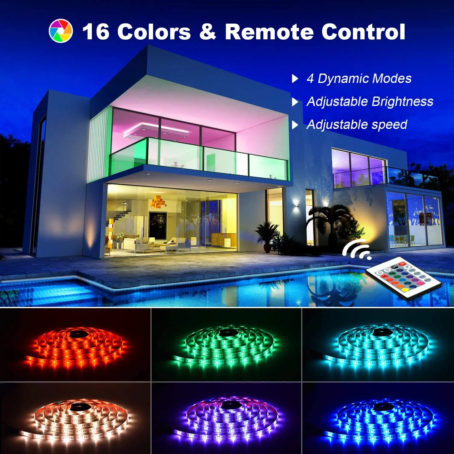 Светодиодная гибкая лента для украшения гостиной 5050 RGB WS2812B с поддержкой Bluetooth Wi-Fi