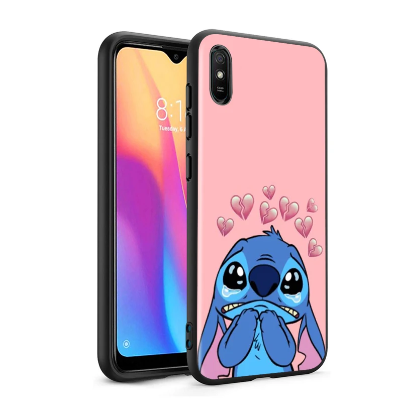 

Stitch cute cartoon for Xiaomi Redmi 10X Pro 9C 9A 9T 9 GO K40 K30 Ultra K20 8 7 S2 6 5 4X Pro Soft Black Phone Case