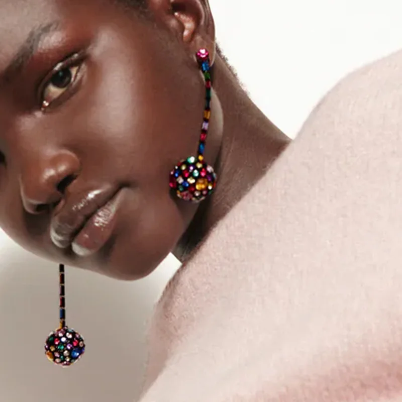 

Длинные геометрические серьги Za в стиле ретро, необычные индивидуальные крупные сферические серьги, ювелирные изделия