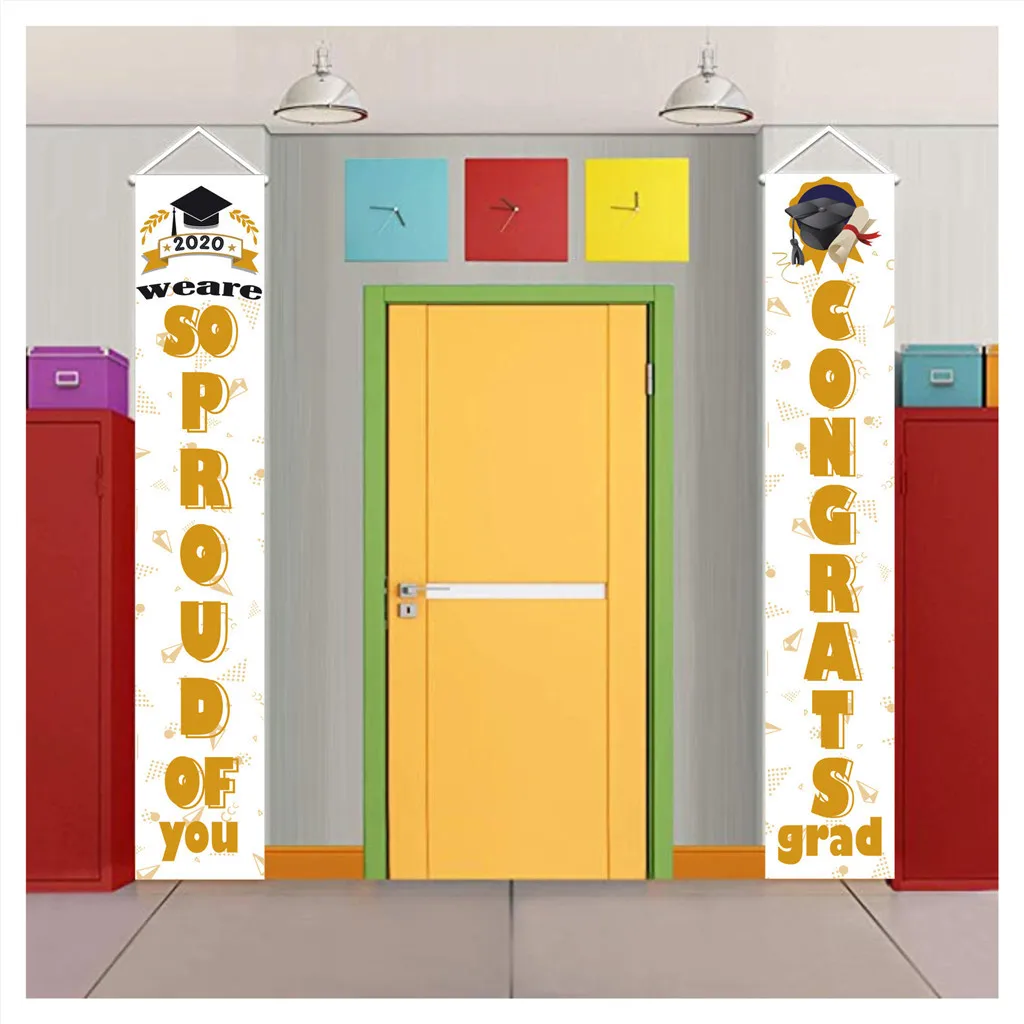 

Congrats Grad Banners Graduation Decorations Letter Home Mall Door Couplet Windows Ceremony Hanging Flags Party Supplies 30+