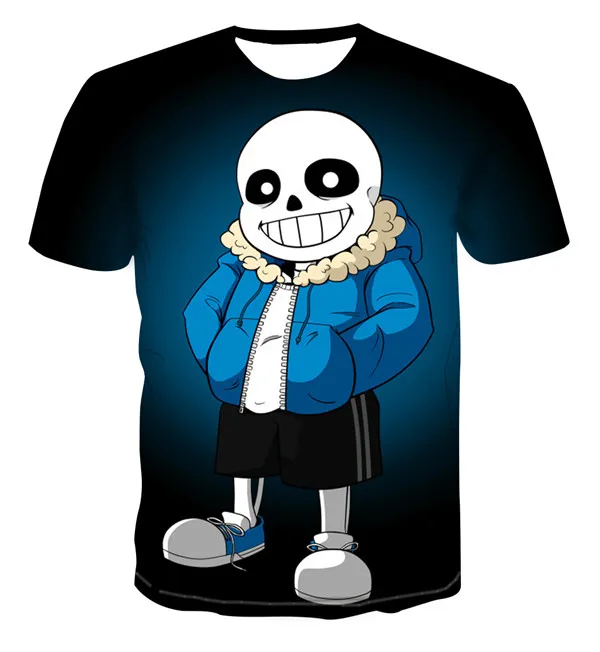 4 Новинка, футболка унисекс с рисунком Undertale Sans, модная мужская футболка с 3D принтом, Топы harajuku - Цвет: 4