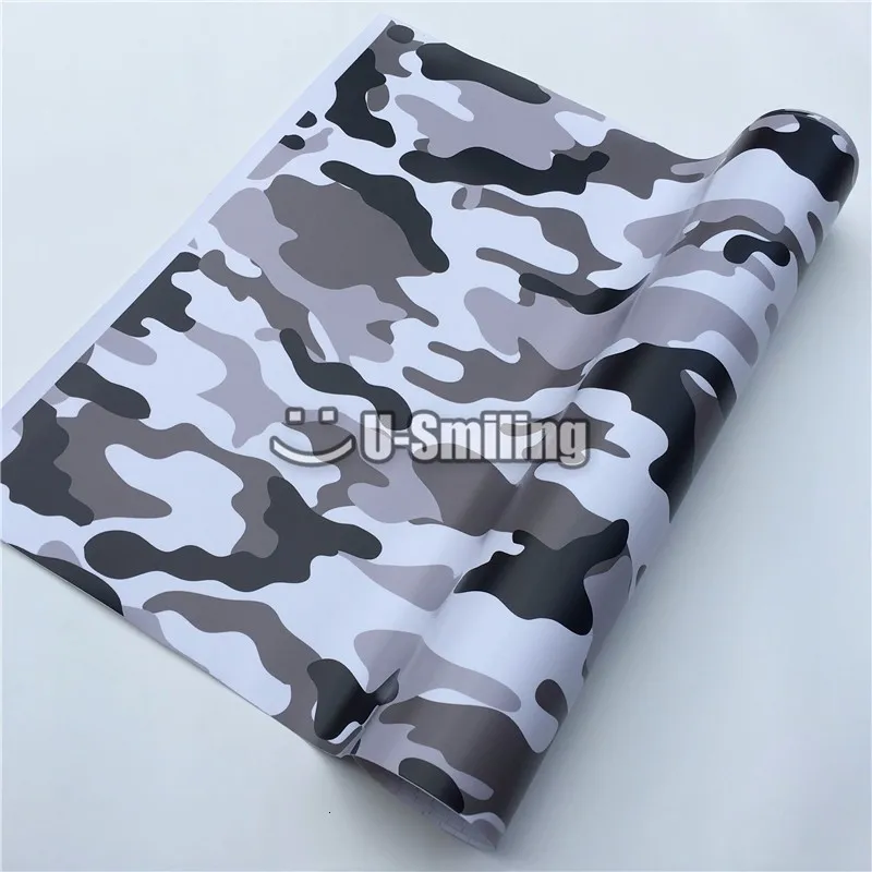 Снежный черный белый камуфляж виниловая пленка для отделки автомобиля полный