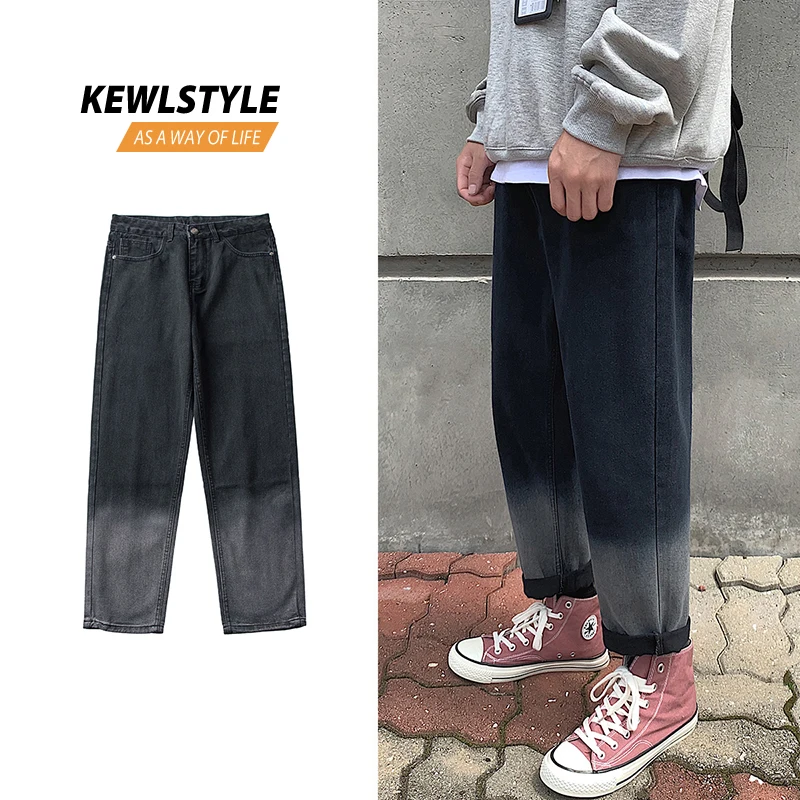 Мужские черные джинсы с потертостями мужские брюки корейская модная одежда